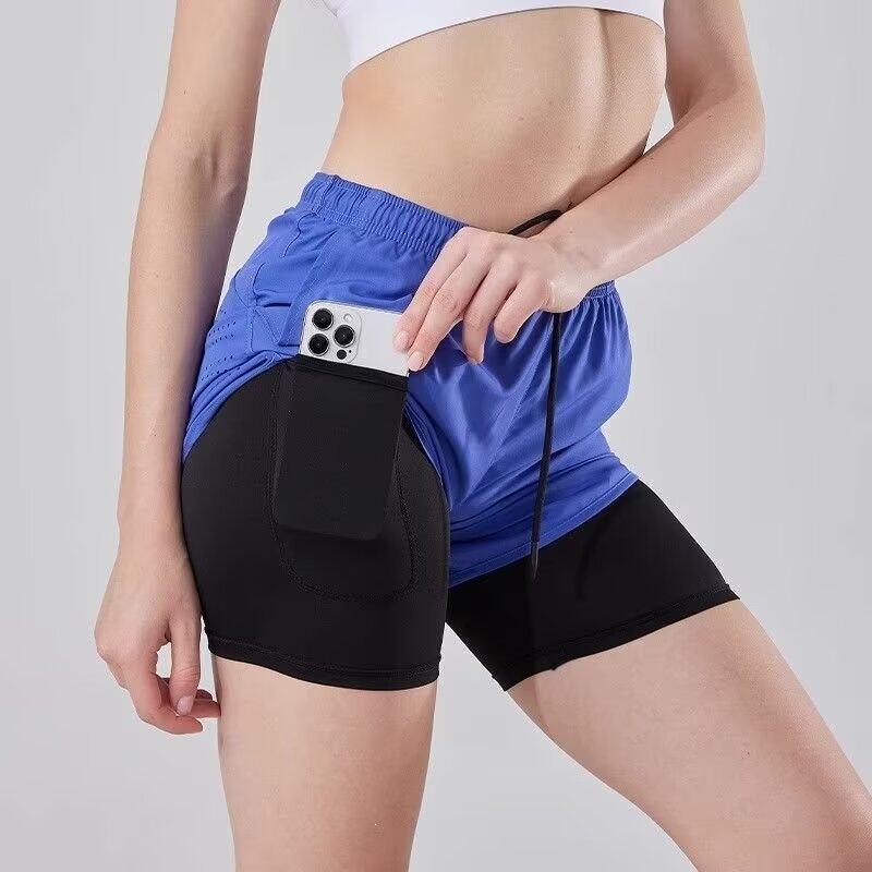 European size two-piece three-quarter pants for men and women, with inner pocket for phone, suitable for sports, running, and marathon, cross-border supply European size two-piece three-quarter pants for men and women, with inner pocket for phone, suitable for sports, running, and marathon, cross-border supply