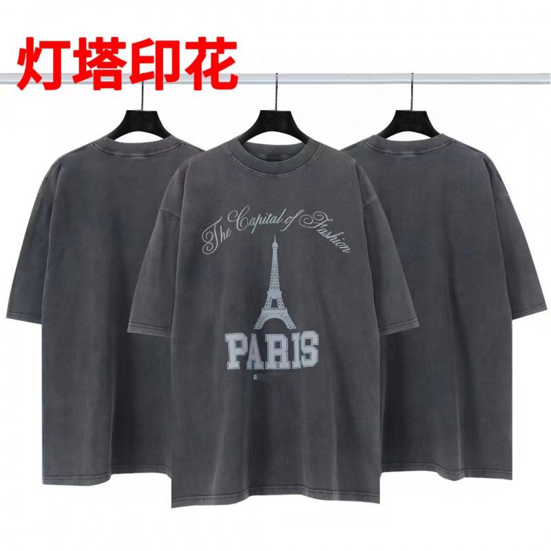 高品質クロスボーダーアメリカンスタイル25ss夏新作No.10ユニフォームレタールーズ半袖Tシャツ卸売|undefined