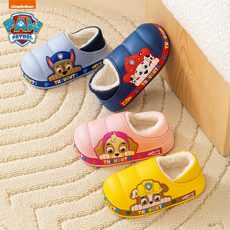 Wang Team Детская хлопковая обувь для мальчиков и девочек, осенне-зимние непромокаемые Нескользящие хлопковые тапочки, детские тапочки Mao, которые можно носить на улице