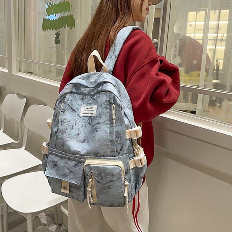 2025 nueva mochila de estilo coreano, mochila de campus de niña linda de moda, pequeña mochila fresca y de gran capacidad para estudiantes de secundaria y preparatoria