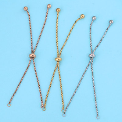 1.8 Coarse bolo bracelet DIY Stainless steel Pearl Chain Adjustable DIY Chain chain 11cm