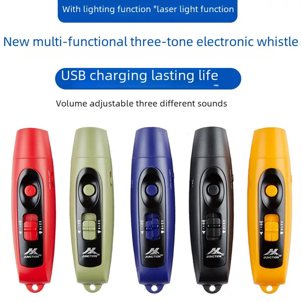 Electronic Whistle USB Rechargeable Whistle Sports Competition Traffic Pet Training Outdoor High decibel Whistle with Light