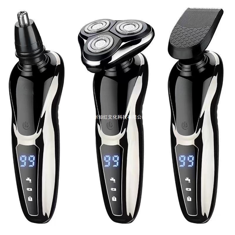 新しいスマート電気シェーバーデジタルディスプレイ充電式メンズシェーバー 3 ヘッド全身洗える|undefined