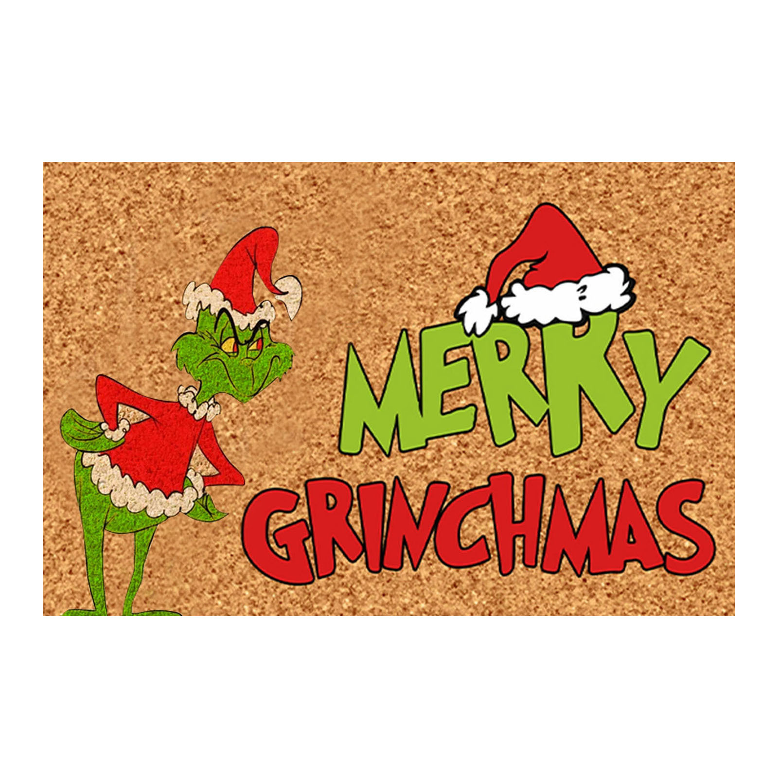En stock Grinch alfombra del piso transfronterizo alfombra de Navidad alfombra de puerta de vacaciones verde payaso alfombra del piso