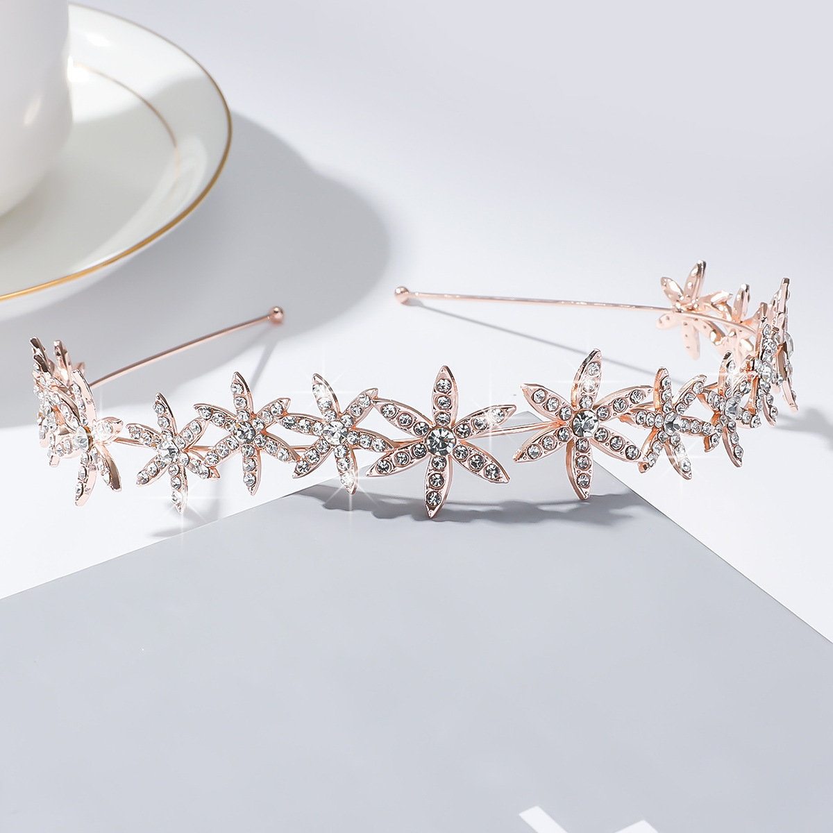 Diamante de agua rosa dorada