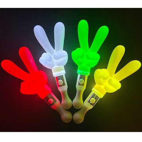 Glitter finger stick, glowing OK stick, heart glow stick, concert event cheering props, label logo wholesale