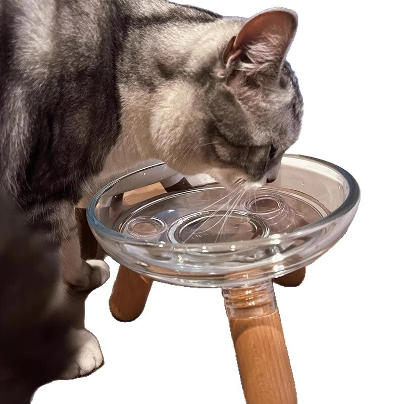 Inherent同款猫碗狗碗不易打翻增高架保护颈椎喝水大口径狗盆加高|undefined