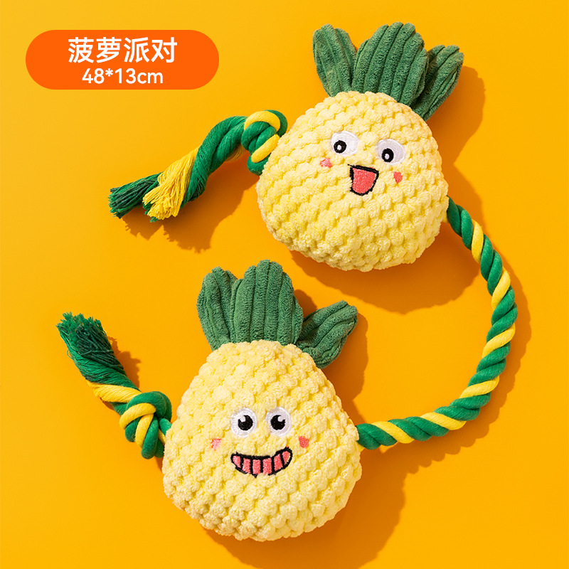 Nuevo juguete de frutas sonoras para perros, dientes resistentes a la mordida, dientes limpiadores, consumo de energía para mascotas, juguetes para perros, compañía image 7