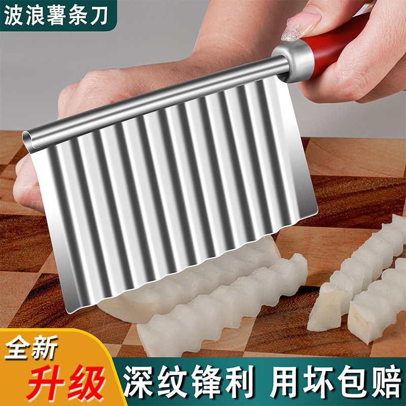 Dientes de lobo en stock cuchillos de corte de ondas de patatas de fantasía gran cantidad de cuchillos de cocina regalos multifunción automática para el hogar