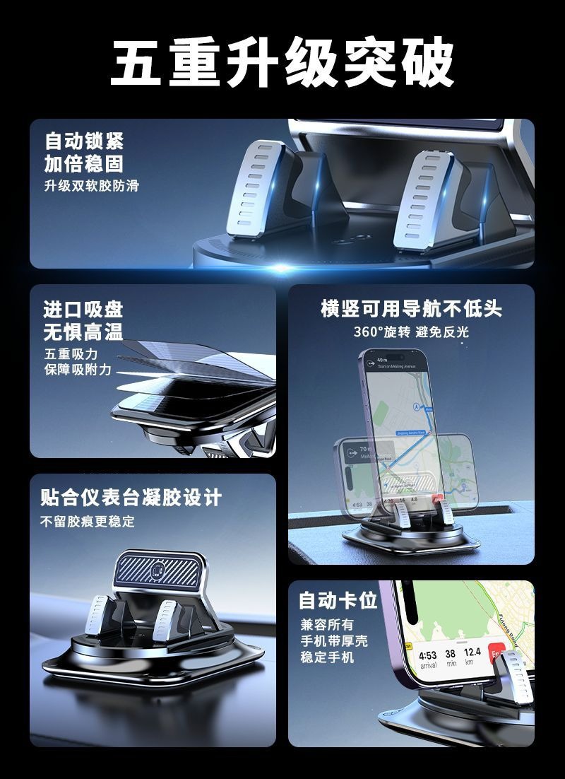 Dashboard Navigation Bracket, Special Car Phone Holder, Advanced Anti-Slip Mat, Universal Fixed Car Navigation Mount