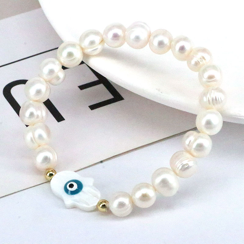 Luxurious Devil's Eye Metal Beaded Artificial Pearls Bracelets display picture 4