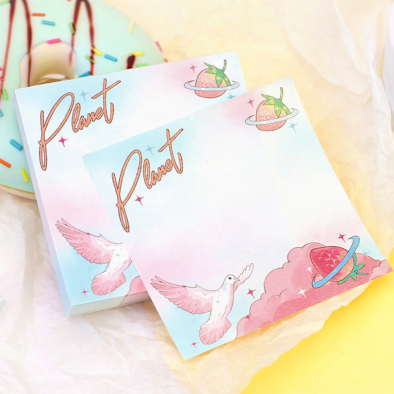 信的恋人 100张便签莓果巡游草莓水果可爱手绘素材留言方本子笔记