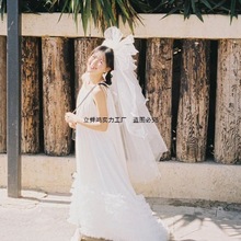 新娘结婚头纱云朵蓬蓬纱领证拍照抓纱韩式头饰影楼摄影造型配饰女