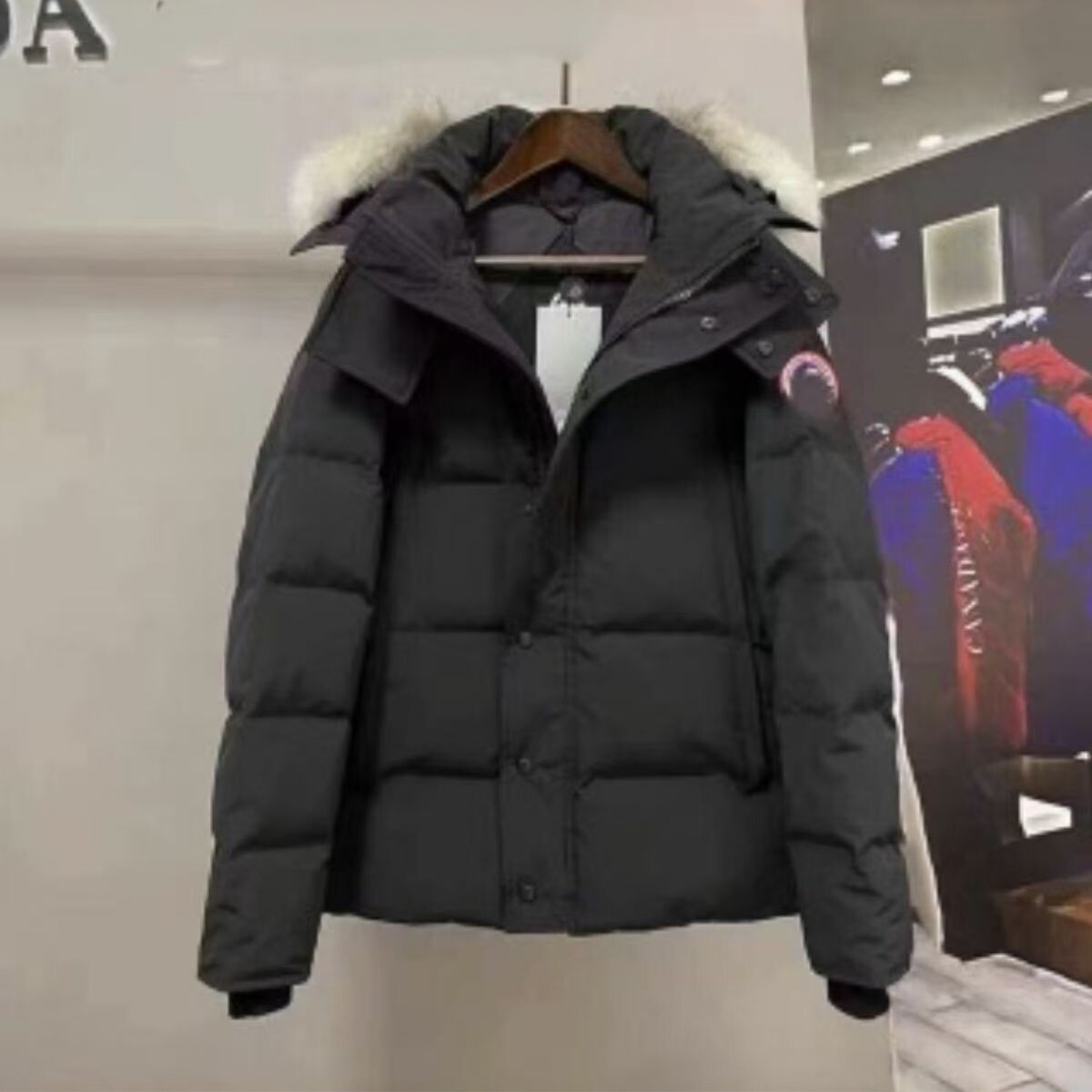 Canada Goose Down Puffer Jacket Fur Black