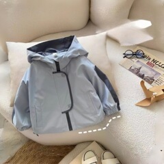 2025新款冲锋衣男童女童夹克春款秋款中小童外套防风连帽休闲上衣