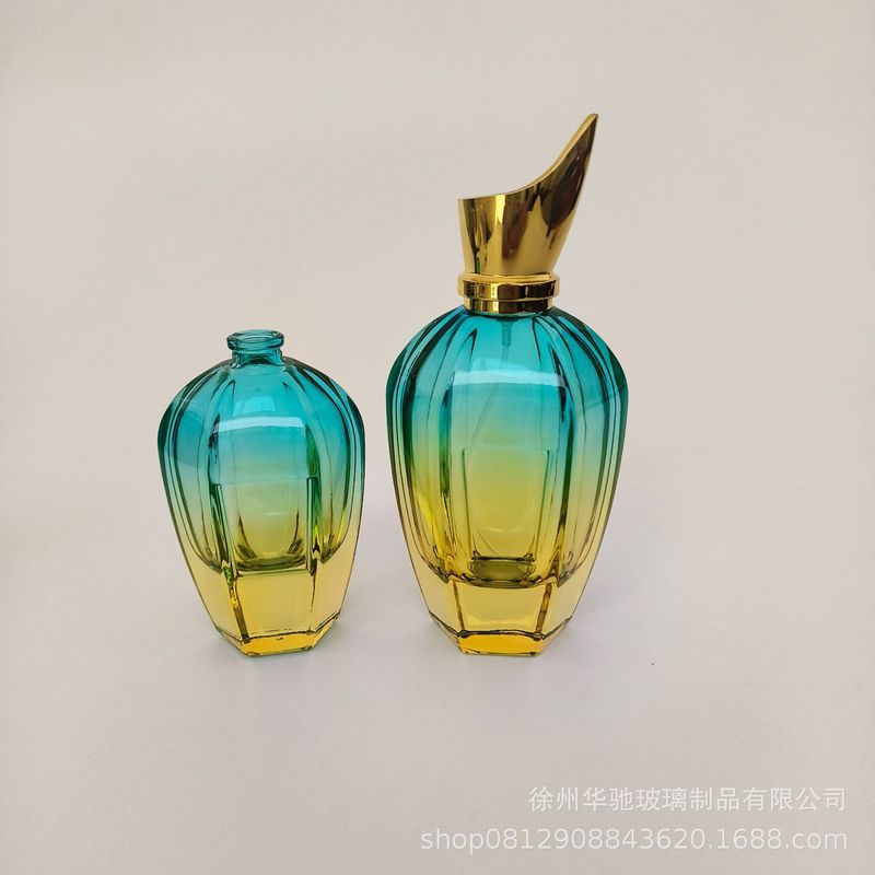 按压式50ml香水分装喷雾瓶100ml彩色阿拉伯女士玻璃香水卡口空瓶|undefined