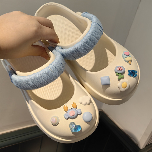 New Mary Jane Candy Flower Croc Shoe Flower Removable DIY Strap Color Matching Sweet Macaron