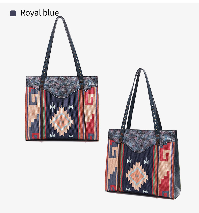 Western-Handtasche mit einer Schulter aus bedruckter Baumwolle und Leinen für Damen im Bohemian-Stil_voghion.com