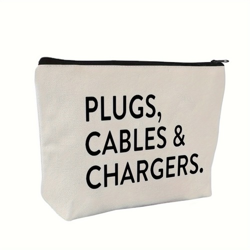 Factory goods storage bag, coin purse PLUGSCABLES & CHARGERS. Canvas travel bag, makeup bag