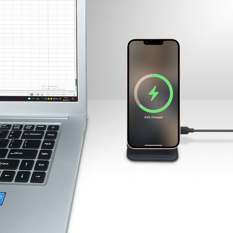 Carga rápida de escritorio 15Wpu cuero magsafe soporte plegable magnético adecuado para cargador inalámbrico de teléfono móvil Apple