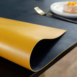 RB0W批发双面双色皮革桌垫环保无味PVC桌布简约时尚台布防水防污