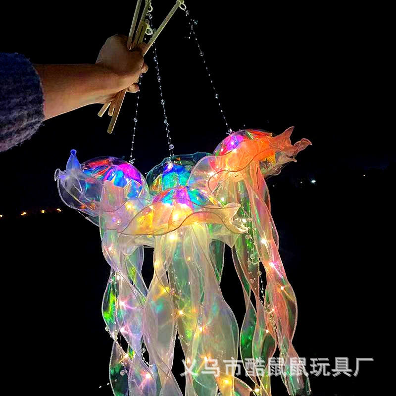 Светящаяся лампа-цикада-небесная медуза? Я не уверен. User had "Luminous Jellyfish Lamp, Crystal Handheld Night Light, Iridescent LED Decorative Toy". Translation: "Светящаяся лампа-аквариум?" Wait jellyfish lamp is jellyfish lamp. In Russian: "Сияющая лампа-джеллифиш" proper: "Сияющая лампа-js медуза". Better: "Сияющая лампа-медуза". Crystal handheld night light: «Кристальная портативная ночная подсветка» Iridescent LED decorative toy: «Иридесцентная светодиодная декоративная игрушка»