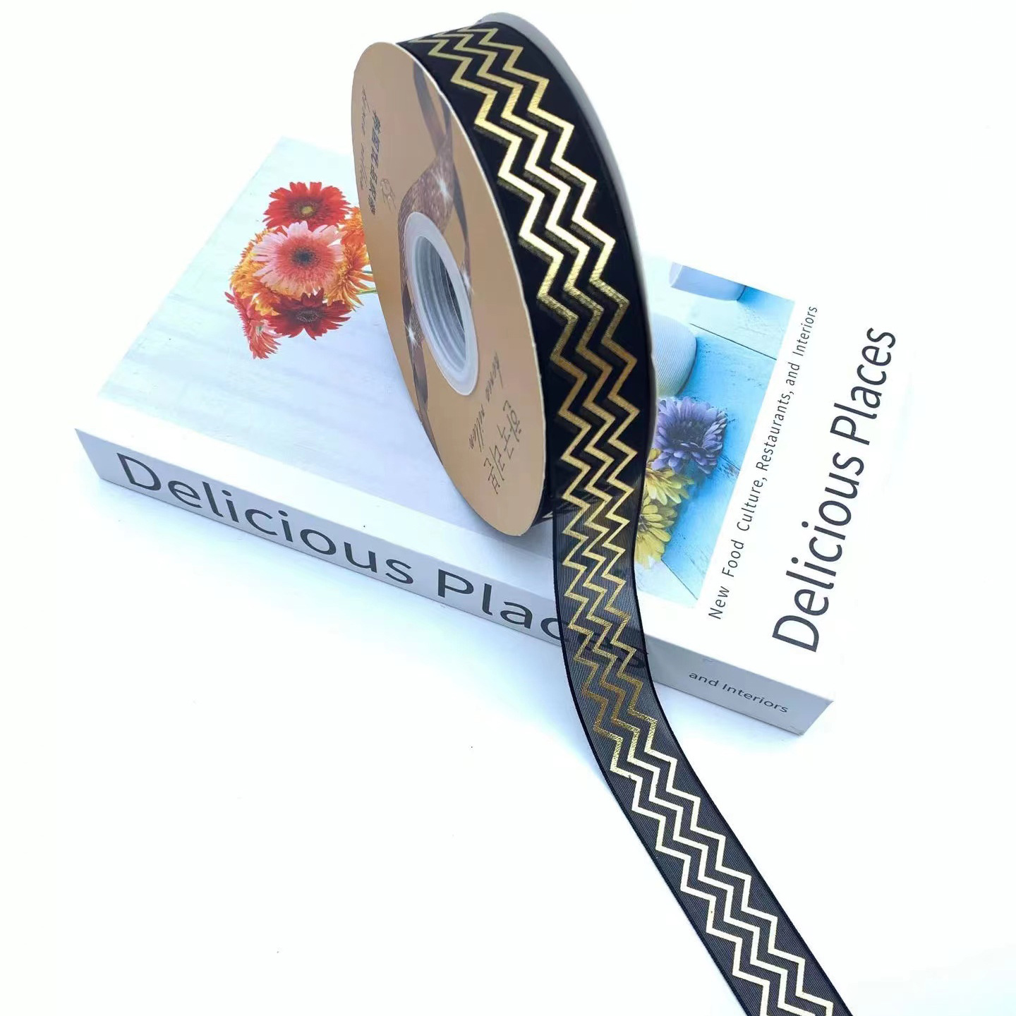 2,5 CM bandeja de barra de cinta de dorado transparente hecho a mano accesorios de bricolaje cinta de color oscuro caja de regalo de flores lote de embalaje