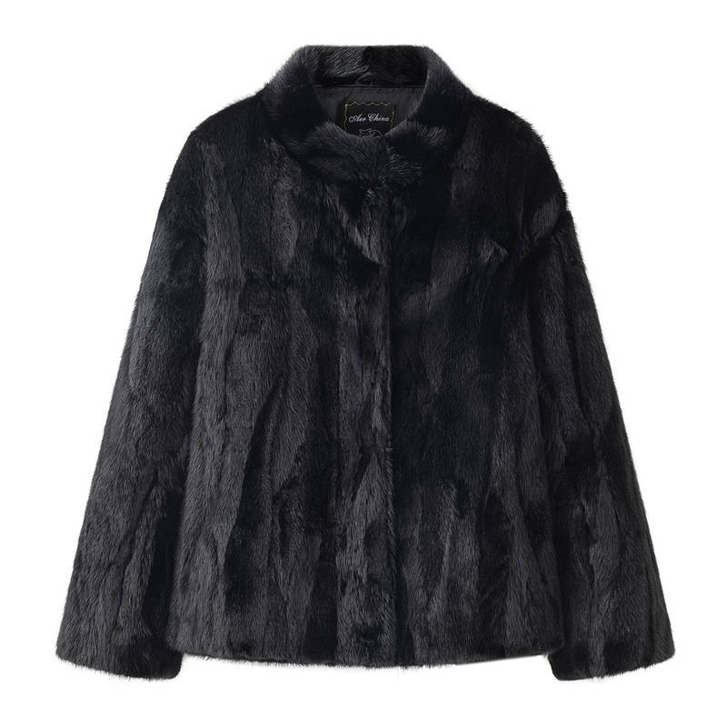 Imported Velvet Mink Fur Coat for Women 2025 Winter Mink Fur Patchwork Small Stand Collar Trendy This Year