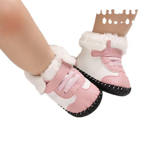 Winter Newborn 0-1 Year Baby Walking Shoes Soft Rubber Sole Anti-Slip Infant Shoes Warm Cotton Shoes Thick Snow Boots