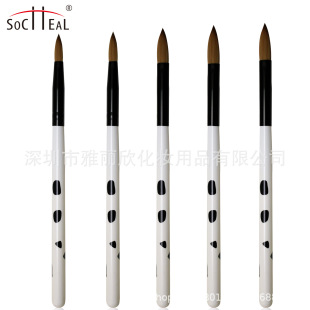Cow Style Wooden Handle Amazon Best-Selling Kolinsky Acrylic Round Head Crystal Pen # 2- # 14 Factory Direct Sales