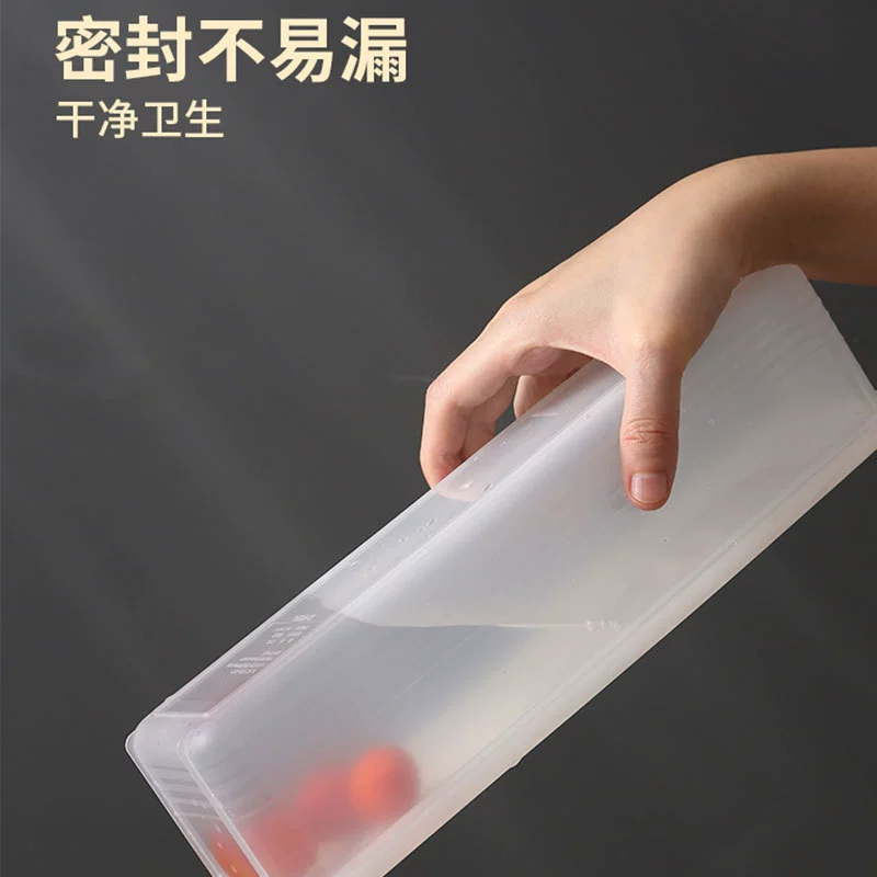 New refrigerator kitchen food-grade sealed box fresh-keeping box with lid mixed grain noodle storage box rectangular plastic