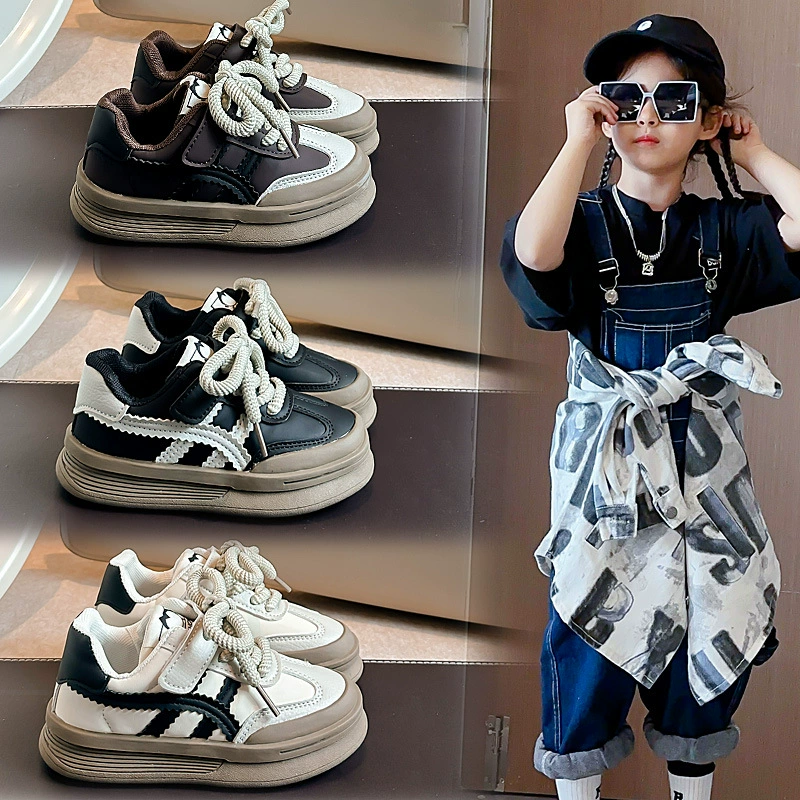 Детская спортивная обувь, повседневная обувь на мягкой подошве для мальчиков, нескользящие кроссовки для девочек для детей постарше, обувь на толстой подошве для увеличения роста для детей младшего возраста.