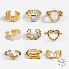 2023 925 sterling silver rings for women handle Trendy跨境专