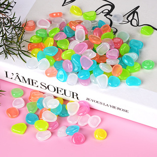 1cm Small Luminous Stone Luminous Pebbles Factory Cross-Border Specially Designed for Garden Fish Tank Landscaping Archaeological Toys Fluorescent Stone