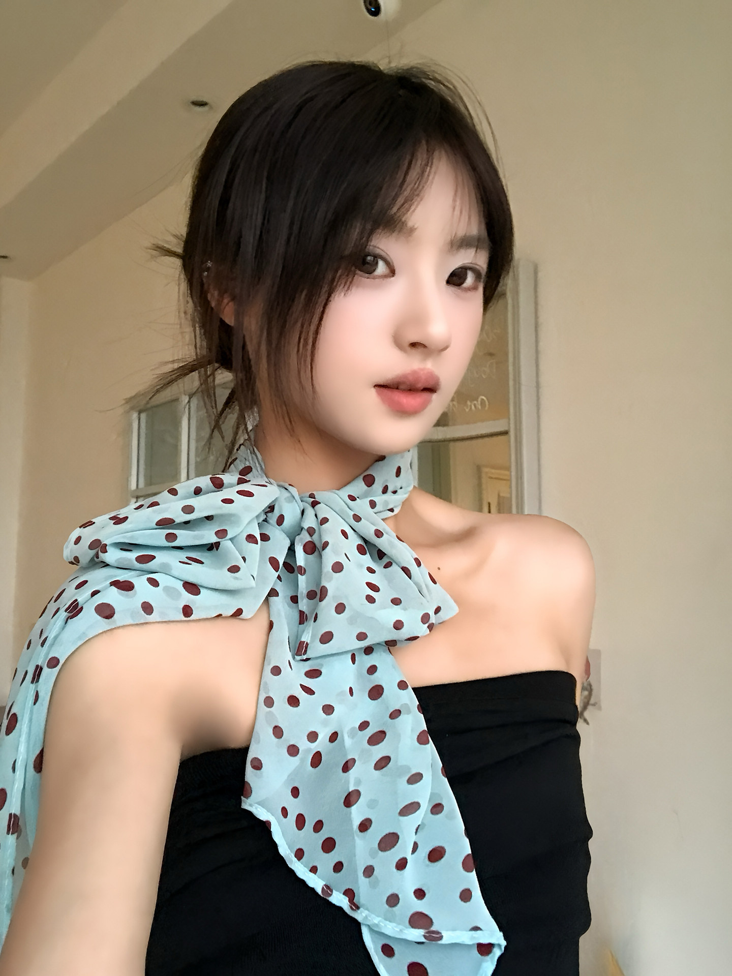 폴카 도트 민트 블루 그린