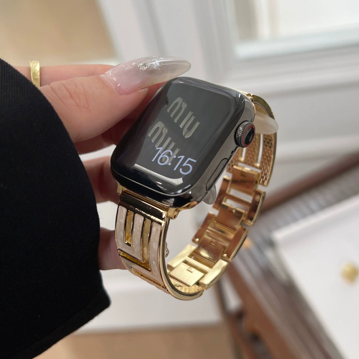 Подходит для Apple Watch Applewatch10 ремешок S9 украшенный бриллиантами металлический браслет iwatch87 поколение SE темперамент
