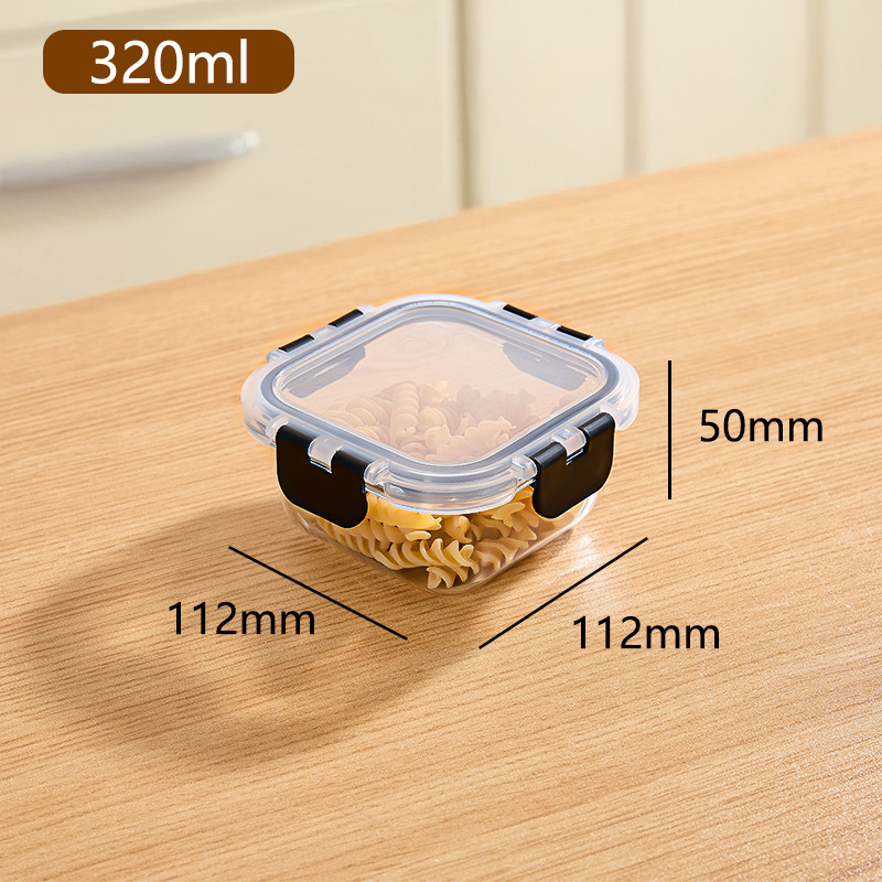 Caja de almuerzo de vidrio al por mayor puede calentarse por microondas, caja de almuerzo de oficina, caja de preservación sellada de gran capacidad