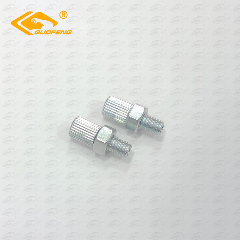 Tornillo moleteado ajustable de cabeza plana, recto, de hierro galvanizado, M6M5 con tuerca, tornillo cilíndrico de cabeza alta