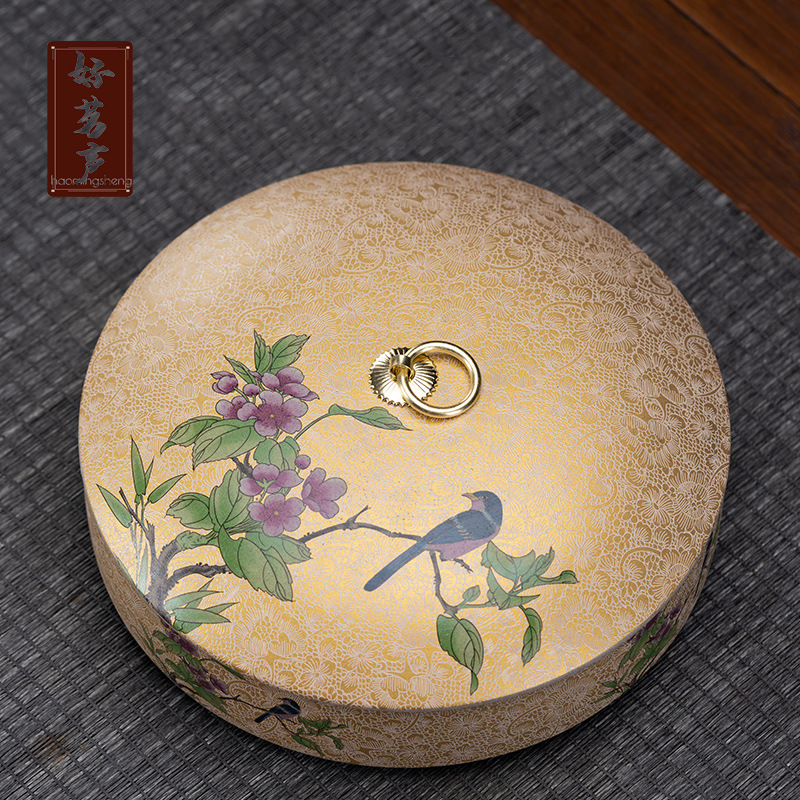 Tea Can Ceramic Enamel Color Stackable White Tea Pu-erh Tea Cake Tea Can Ceramic Pu-erh Seven Seeds Cake Tea Gift