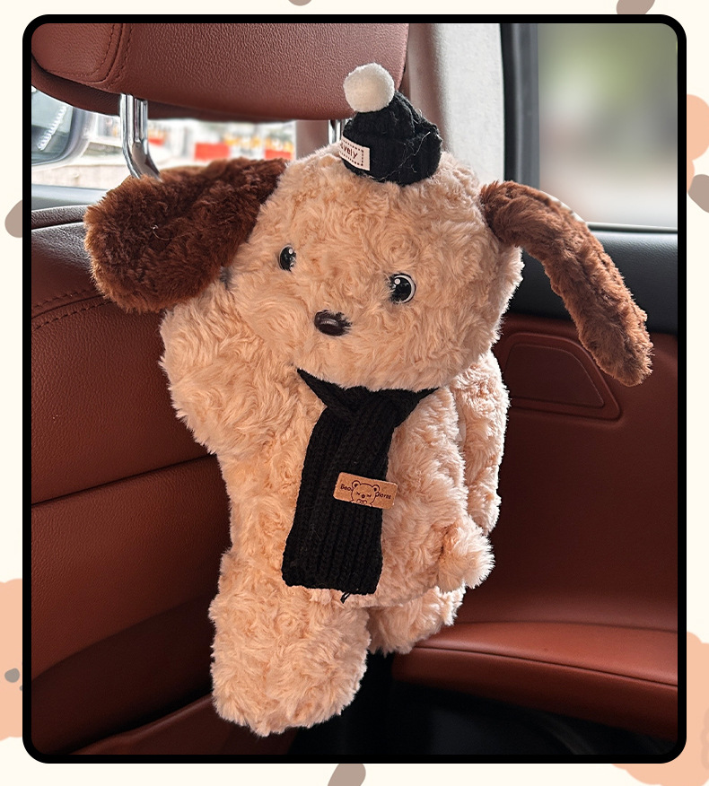 Car Tissue Box Hanging Cartoon Monster Car Seat Back Tissue Hanging Bag Car Paper Box Car Interior Decoration Supplies