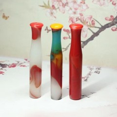 赤と緑の瑪瑙カルセドニーシガレットホルダー、洗えるシガレットホルダー、パイプ外側モンゴル素材、乾式タバコポケット、タバコロッド、タバコポット、ライブブロードキャスト供給
