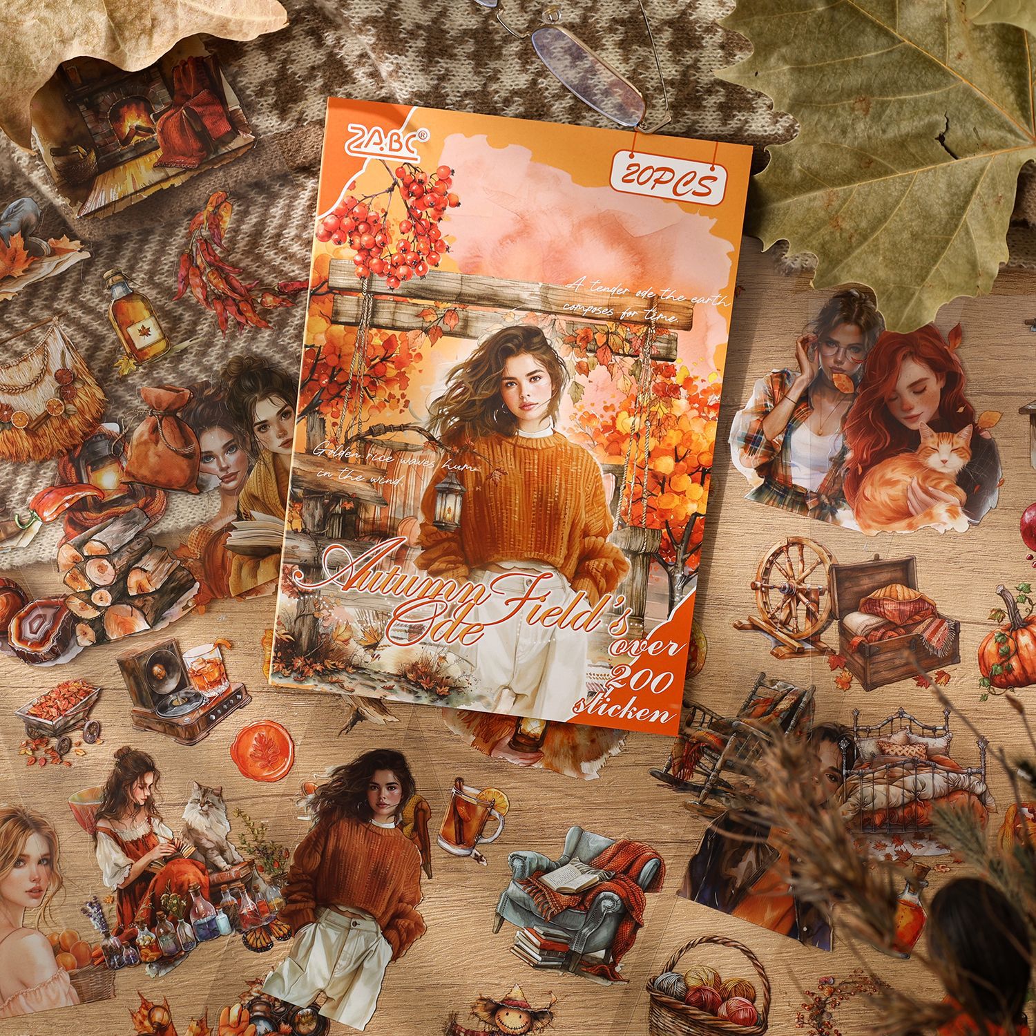 Yue Zhen cuatro estaciones patrulla de poesía cortar pegatinas de película pegatinas de libro pegatinas transfronterizas pegatinas para niños pegatinas de libro pegatinas de libro de mascotas