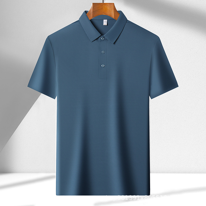 Polo Shirt Short-Sleeved Men's 25 Years New Nylon Ice Silk Quick-Drying Short-Sleeved Polo Shirt Personalized Quick-Drying t Polo Shirt for Men