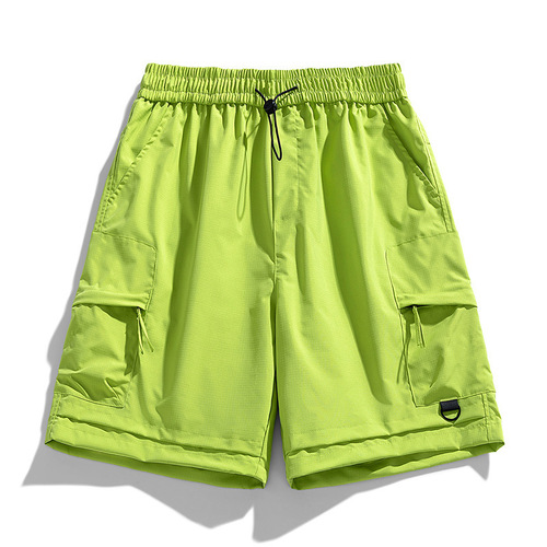 Chic brand work pants for men with 3D large pockets, 5-inch shorts, outdoor work shorts for men with multiple pockets, ice-cool work pants, candy.