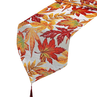 New autumn table flag maple leaf table flag harvest festival tablecloth table decoration table towel harvest festival table flag factory wholesale