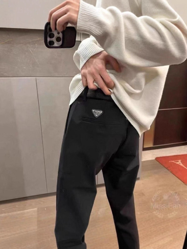 轻奢男士商务休闲裤直筒长裤高品质简约绅士西裤百搭时尚小脚长裤|undefined