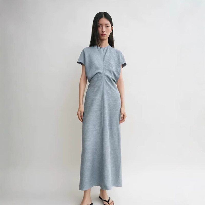 Scandinavian Tot Dress Design Viscose Blended Waist A-Line Skirt Short-Sleeved Mid-Length Skirt Dress Scandinavian Tot Dress Design Viscose Blended Waist A-Line Skirt Short-Sleeved Mid-Length Skirt Dress