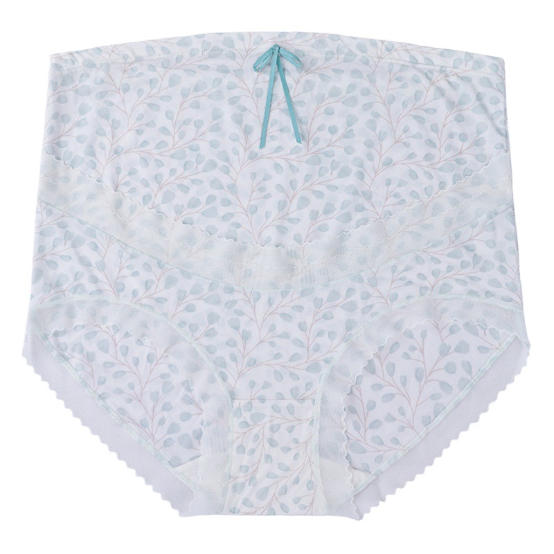 Summer Ice Silk Pregnant Women's Underwear High Waist Seamless Abdominal Breathable Middle and Late Pregnancy Antibacterial Briefs Adjustable for Women