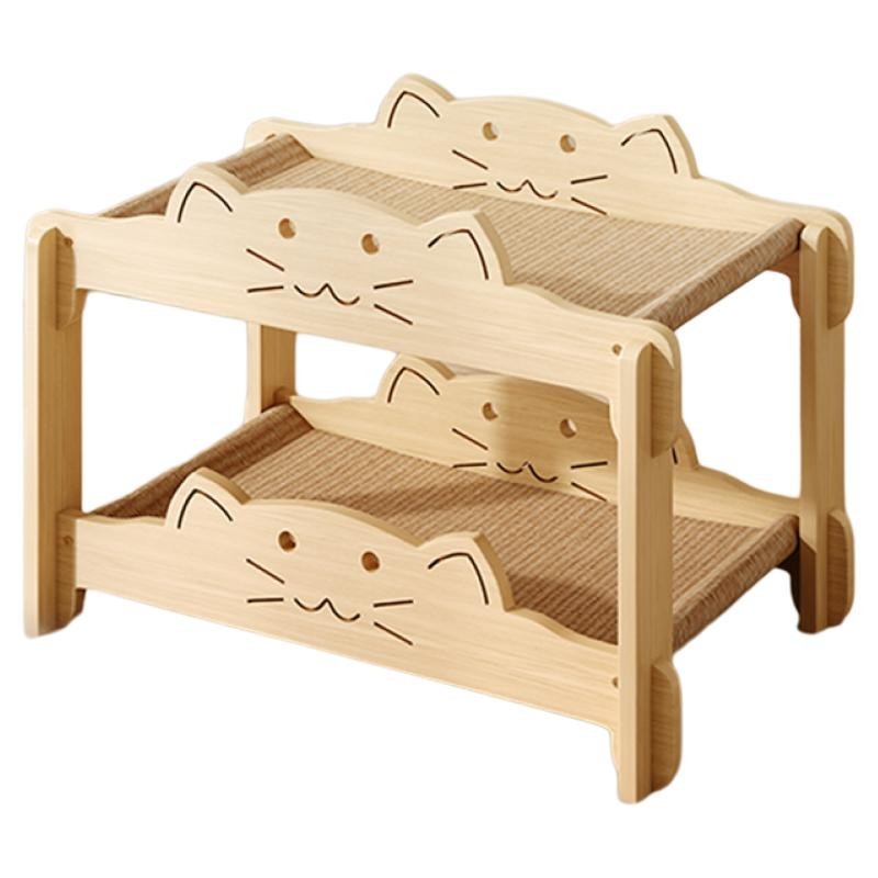 Multifunción, resistente al desgaste, sin caspa, literas para gatos, rasgador para gatos de doble capa, guarida para gatos, juguetes para gatos integrados, suministros para gatos para mascotas