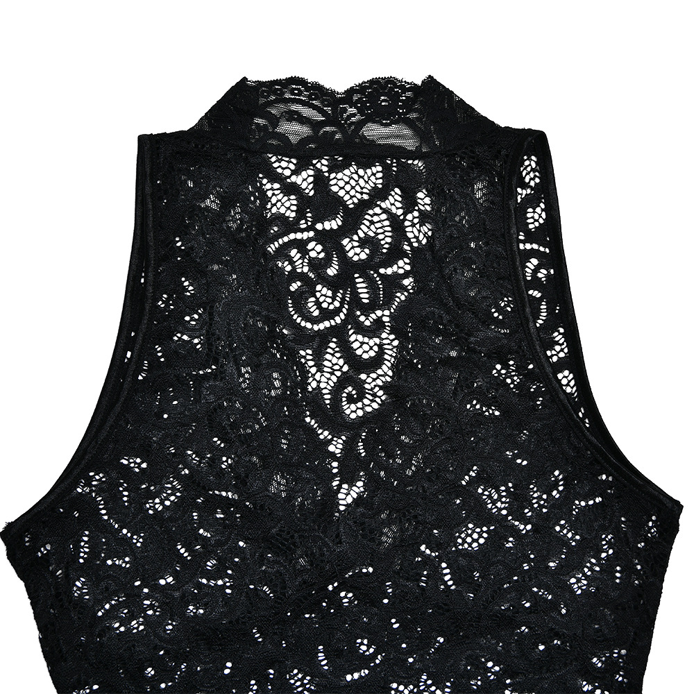 Lace See Through V Neck Jumpsuit Women Sexy Sexy Bottoming Shirt Spring